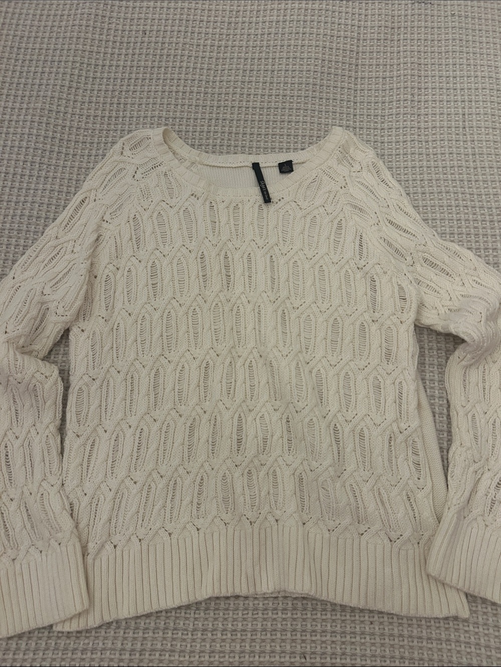 Skye's the Limit Cream Cable-Knit Scoop Neck Sweater